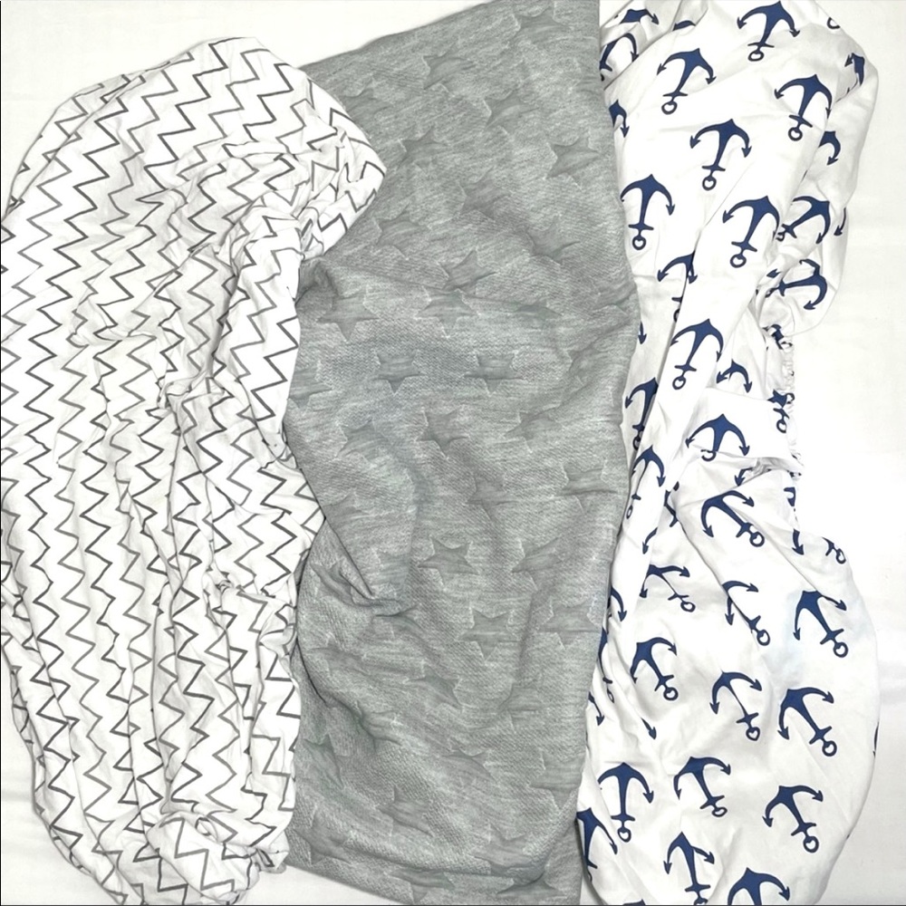 Blue Snail The peanut shell Baby Gray Blue White Changin Table Pad Cover Nursery